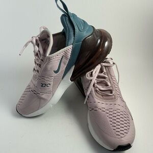 Nike Women's Pink and Blue AirMax 270 Sneakers